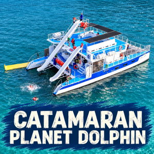 Catamaran Planet Dolphin in Manuel Antonio with Selina Style title
